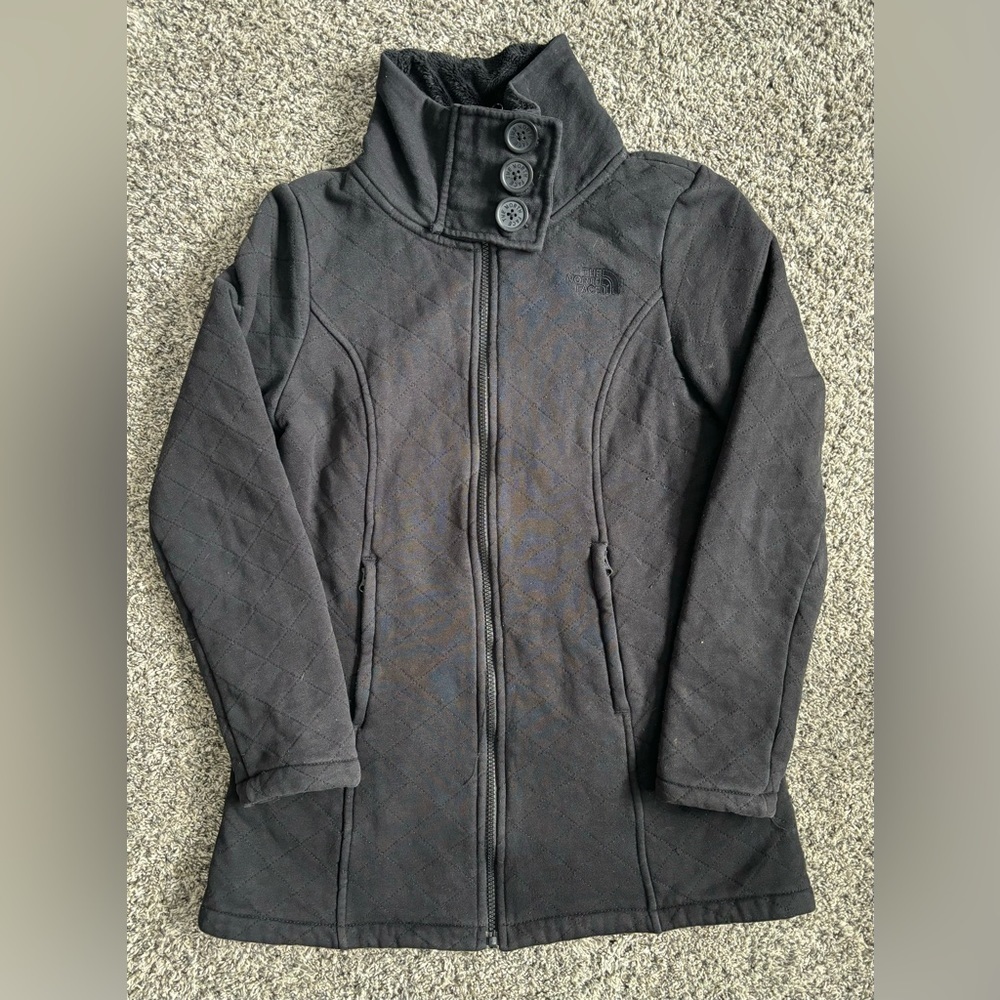 THE NORTH FACE Black Fleece Arctic Quilted Full Zip Jacket Coat Medium Women